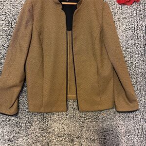 Perceptions New York Women's Blazer Jacket Brown Size 16 Elegant Design
